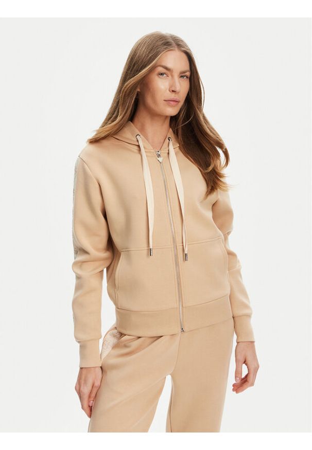 Guess Bluza W5YQ05 KBYE2 Beżowy Regular Fit. Kolor: beżowy. Materiał: syntetyk