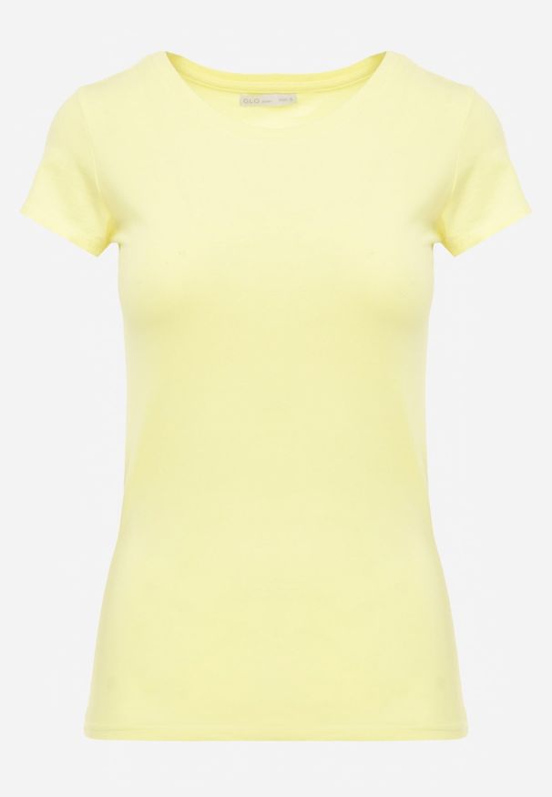 Renee - Żółty T-shirt Naerothee. Kolor: żółty. Materiał: bawełna. Długość rękawa: krótki rękaw. Długość: krótkie. Wzór: aplikacja, jednolity, gładki. Styl: klasyczny