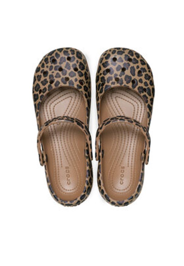 Crocs Baleriny Classic Animal Ballet 212478 Brązowy. Kolor: brązowy