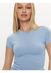 Gina Tricot T-Shirt 21287 Błękitny Slim Fit. Kolor: niebieski. Materiał: wiskoza #3