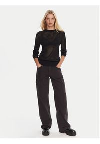 G-Star RAW - G-Star Raw Sweter Pointelle D27724-B754 Czarny Regular Fit. Kolor: czarny. Materiał: wiskoza