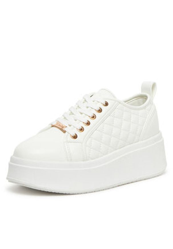 DeeZee Sneakersy AM25237-D Biały. Kolor: biały. Materiał: skóra