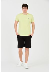 La Martina - LA MARTINA Żółty męski t-shirt z małym logo, Rozmiar M. Kolor: żółty