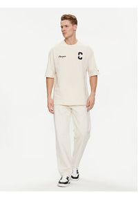 Champion T-Shirt 219855 Beżowy Custom Fit. Kolor: beżowy. Materiał: bawełna #5