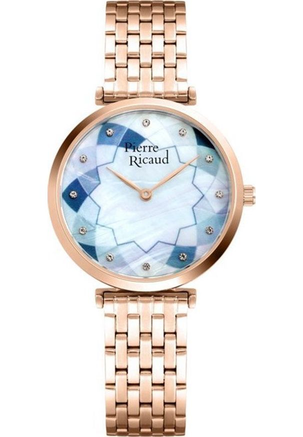 Zegarek Pierre Ricaud Zegarek damski Pierre Ricaud P22123.91RFQ CYRKONIE różowe złoto. Kolor: złoty, wielokolorowy, różowy