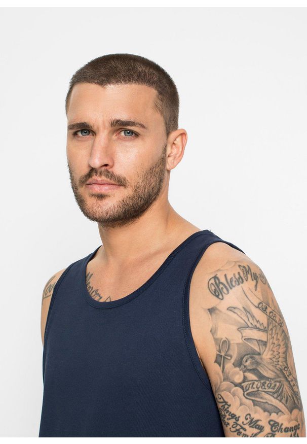 bonprix - Tank top (3 szt.). Kolor: niebieski