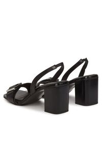 Calvin Klein Sandały Heel Sandal 70 W/Buckle - Lth HW0HW02456 Czarny. Kolor: czarny. Materiał: skóra