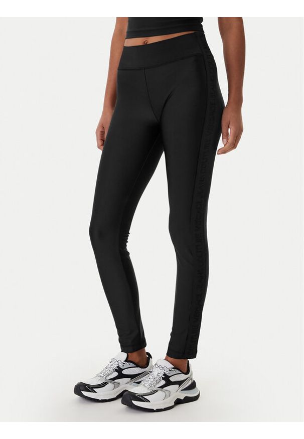Versace Jeans Couture Legginsy 80HAC114 J0128 Czarny Slim Fit. Kolor: czarny. Materiał: syntetyk
