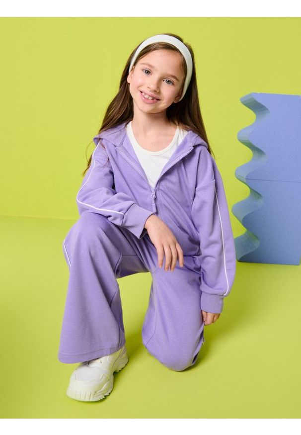 Sinsay - Rozpinana bluza z kapturem - niebieski. Typ kołnierza: kaptur. Kolor: niebieski