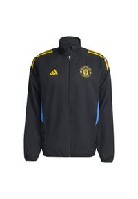 Adidas - Kurtka dresowa Prematch Manchester United EU 2025/26. Kolor: czarny. Materiał: dresówka. Sport: piłka nożna #1
