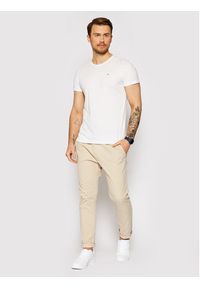 Tommy Jeans T-Shirt Jaspe Biały Slim Fit. Kolor: biały. Materiał: syntetyk, bawełna