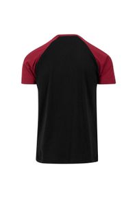 Urban Classics - T-shirt Męski Kontrastowa Raglanowa. Kolor: czerwony, wielokolorowy, czarny, brązowy. Długość rękawa: raglanowy rękaw