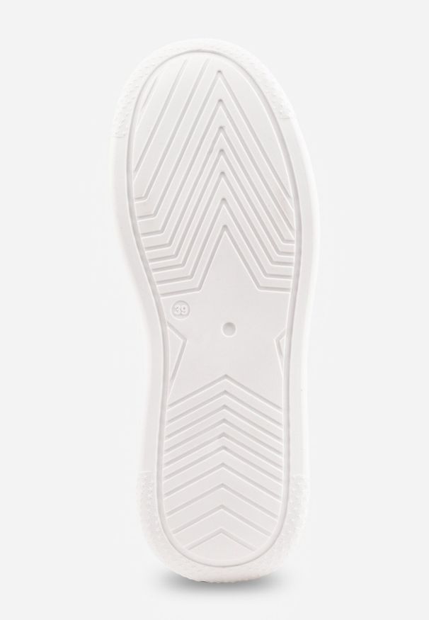 Born2be - Białe Sneakersy VICES na Grubej Podeszwie z Bieżnikiem Zdobionej Gwiazdką Natevia. Okazja: na co dzień. Kolor: biały. Materiał: jeans. Wzór: aplikacja. Sezon: lato