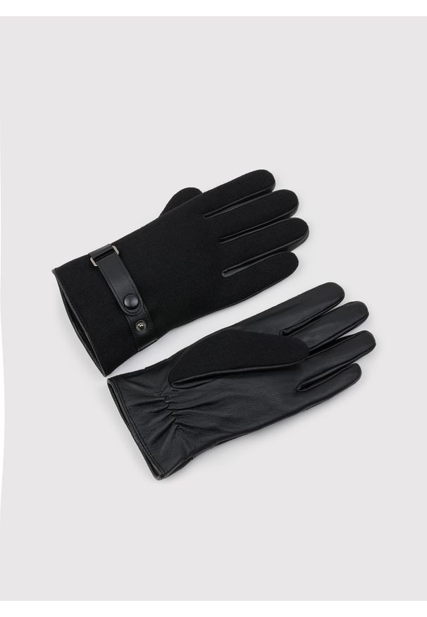 Pako Lorente - PAKO LORENTE – Czarne rękawiczki męskie. Kolor: czarny. Materiał: poliester, wełna