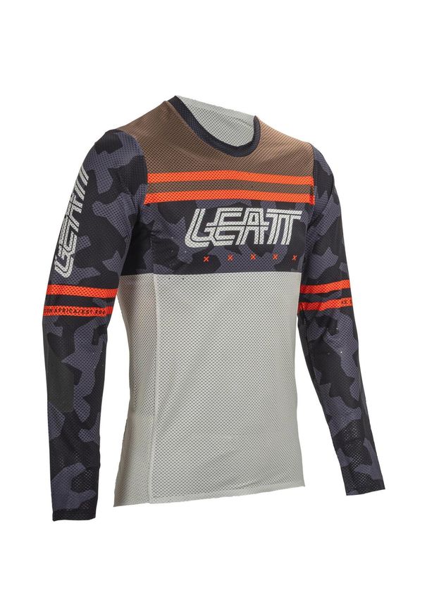 LEATT - Longsleeve rowerowy męski Leatt MTB Gravity 4.0. Kolor: wielokolorowy, szary, czarny, brązowy. Długość rękawa: długi rękaw