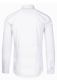Elegancka Koszula Wizytowa - Victorio - Krój Klasyczny - Biała. Kolor: biały. Materiał: elastan, bawełna, poliester. Styl: wizytowy, klasyczny, elegancki