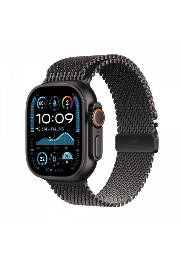 APPLE - Apple Watch Ultra 2 OLED 49 mm Cyfrowy 410 x 502 px Ekran dotykowy 4G Czarny Wi-Fi GPS. Rodzaj zegarka: cyfrowe. Kolor: czarny