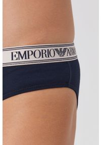 Emporio Armani Underwear Figi kolor granatowy. Kolor: niebieski. Materiał: materiał, dzianina. Wzór: gładki