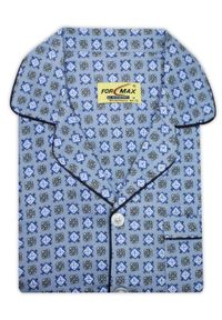ForMax - Piżama Flanelowa, Niebieska, Koszula Długi Rękaw, Długie Spodnie Dwuczęściowa -FORMAX. Kolor: niebieski. Materiał: bawełna. Długość: długie #3