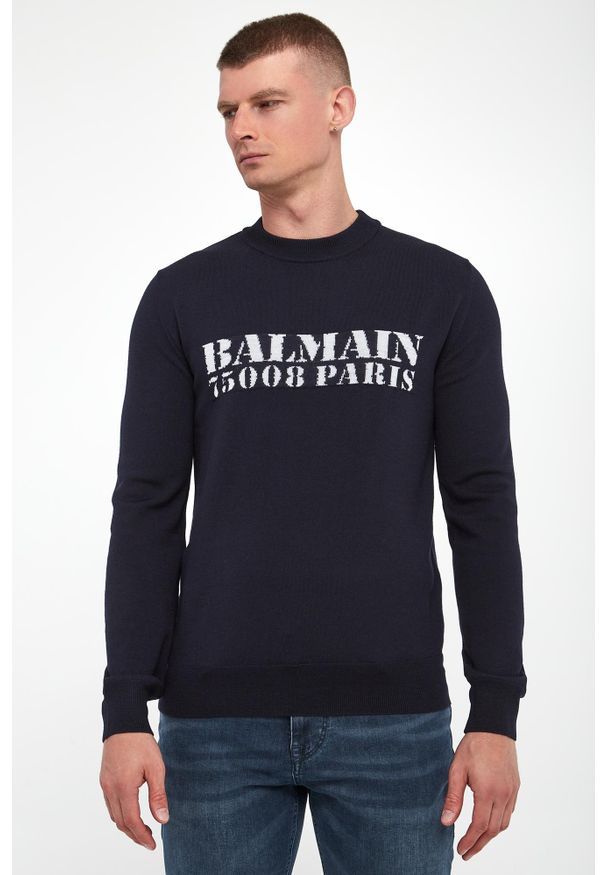 Balmain - Sweter męski wełniany BALMAIN. Materiał: wełna