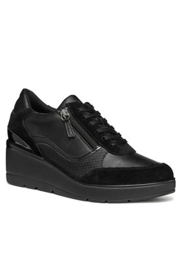 Geox Sneakersy D Ilde D46RAA 05422 C9999 Czarny. Kolor: czarny. Materiał: skóra