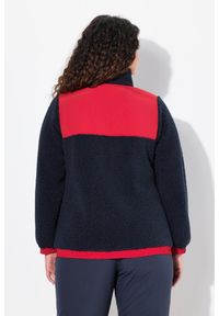 ULLA POPKEN - Damskie Kurtka z pluszowego polaru naszywka stójka. Typ kołnierza: kołnierzyk stójkowy. Kolekcja: plus size. Kolor: niebieski. Materiał: materiał, poliester. Wzór: aplikacja #2