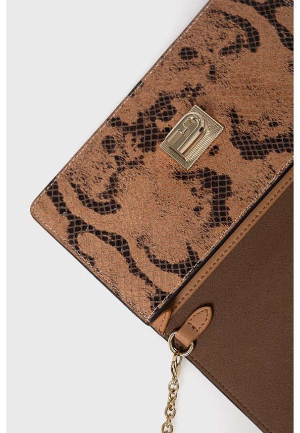 Furla Torebka skórzana 1927 kolor brązowy. Kolor: brązowy. Materiał: skórzane. Rodzaj torebki: na ramię