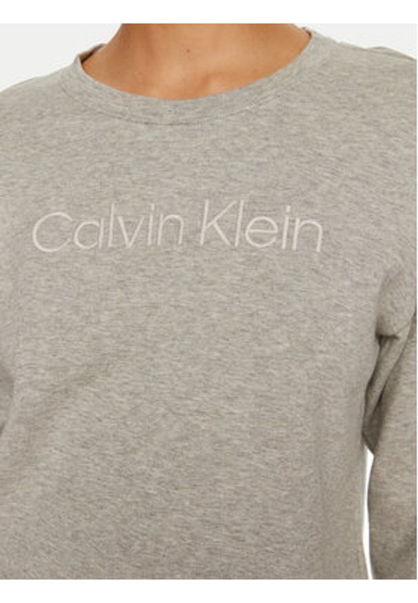 Calvin Klein Koszulka piżamowa Relaxed Crew Pullover QS7273E Szary Regular Fit. Kolor: szary. Materiał: bawełna