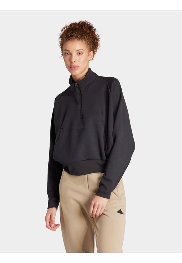 Adidas - adidas Bluza Z.N.E. IP1538 Czarny Loose Fit. Kolor: czarny. Materiał: syntetyk, bawełna