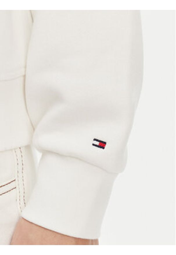 TOMMY HILFIGER - Tommy Hilfiger Bluza Contrast Flag WW0WW45979 Biały Regular Fit. Kolor: biały. Materiał: bawełna