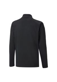 Puma - Młodzieżowa koszulka piłkarska z zamkiem 1/4 teamLIGA PUMA Black White. Kolor: czarny, biały, wielokolorowy. Sport: piłka nożna