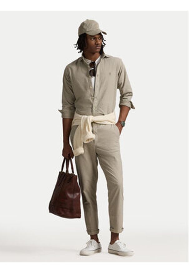 Polo Ralph Lauren Spodnie materiałowe 710958589002 Beżowy Classic Fit. Kolor: beżowy. Materiał: bawełna
