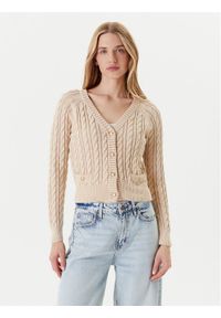 Guess Kardigan W5YR15 Z3OU0 Beżowy Regular Fit. Kolor: beżowy. Materiał: bawełna