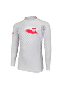 Koszulka Rashguard dla dzieci długi rękaw MMA EXTREME HOBBY POLAND PRIME. Kolor: biały. Materiał: elastan, poliester. Długość rękawa: długi rękaw. Długość: długie. Styl: sportowy