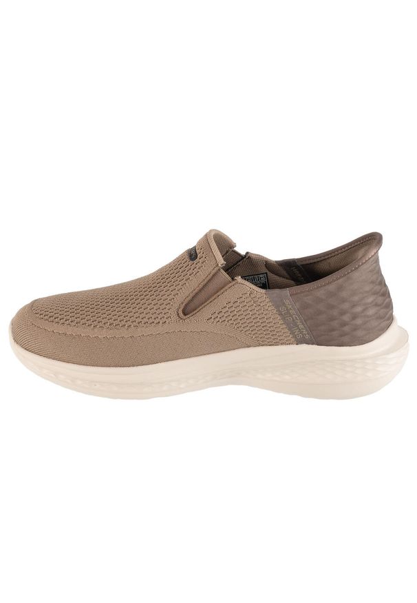 skechers - Buty sportowe Sneakersy męskie, Slip-Ins: Slade - Deacon. Kolor: szary. Materiał: materiał, syntetyk. Sport: turystyka piesza