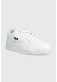 Lacoste sneakersy T-Clip kolor biały. Nosek buta: okrągły. Zapięcie: sznurówki. Kolor: biały. Materiał: guma. Sport: bieganie #4