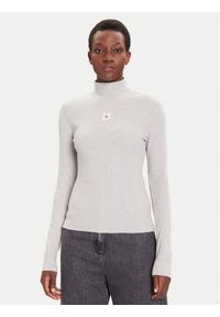 Calvin Klein Jeans Golf LV047D203G Szary Slim Fit. Typ kołnierza: golf. Kolor: szary. Materiał: bawełna #1