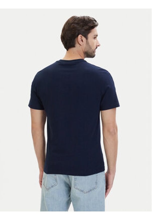 Lacoste T-Shirt TH0888 Granatowy Regular Fit. Kolor: niebieski. Materiał: bawełna