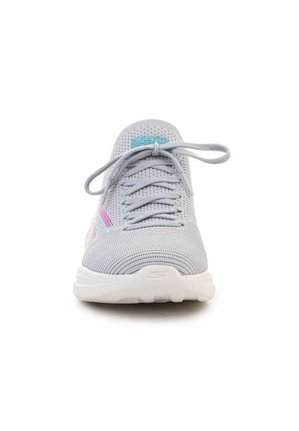 skechers - Buty do chodzenia damskie Skechers GO Run Fast Brisk Day. Zapięcie: bez zapięcia. Kolor: szary. Materiał: tkanina, materiał, syntetyk. Szerokość cholewki: normalna. Sport: turystyka piesza, bieganie