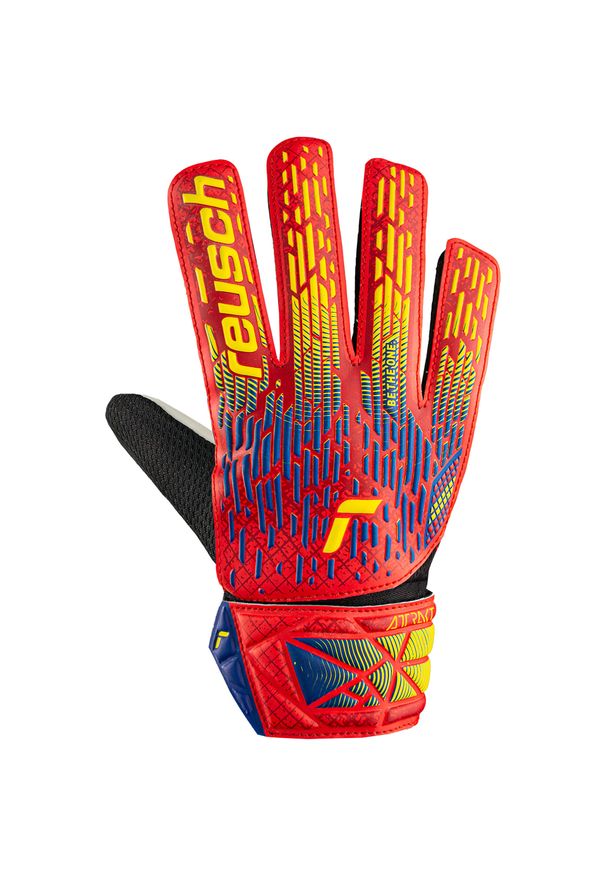 Reusch - Rękawice bramkarskie dziecięce REUSCH Attrakt Starter Solid Junior. Kolor: pomarańczowy, czerwony, wielokolorowy