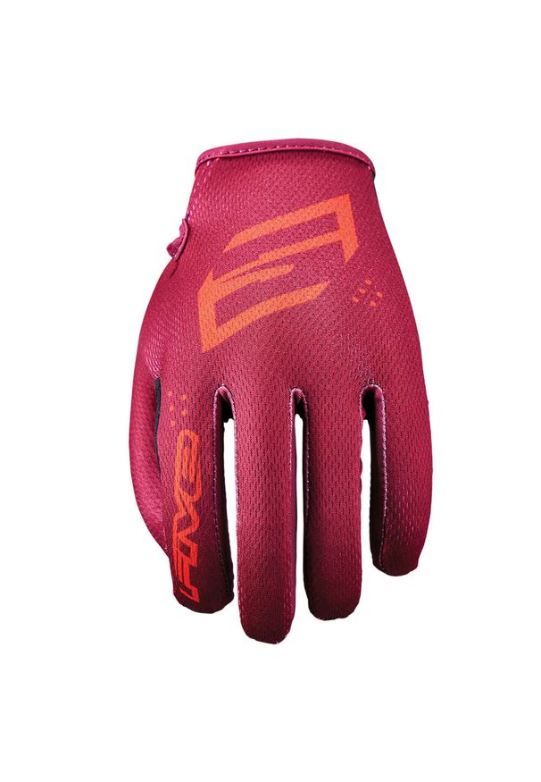 FIVE GLOVES - Rękawiczki XR-RIDE - BURGUNDOWE (bordowe) - M/9. Kolor: czerwony. Materiał: skóra. Sport: kolarstwo