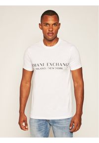 Armani Exchange T-Shirt 8NZT72 Z8H4Z 1100 Biały Slim Fit. Kolor: biały. Materiał: bawełna