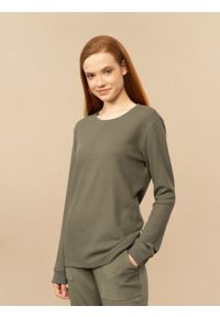 outhorn - Longsleeve z dzianiny waflowej damski. Okazja: na co dzień. Materiał: dzianina. Długość rękawa: długi rękaw. Styl: casual, klasyczny #3