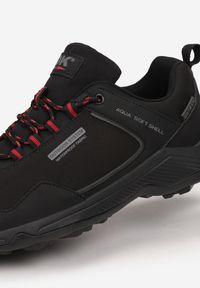 Born2be - Czarno-Czerwone Buty Sportowe Phaliphaia. Wysokość cholewki: przed kostkę. Nosek buta: okrągły. Zapięcie: sznurówki. Kolor: czarny. Materiał: materiał, nubuk, guma. Szerokość cholewki: normalna. Sport: turystyka piesza #4