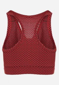 Born2be - Czerwony Biustonosz Top Sportowy z Elastycznego Materiału Revettia. Okazja: na co dzień. Kolor: czerwony. Materiał: materiał. Styl: sportowy #5