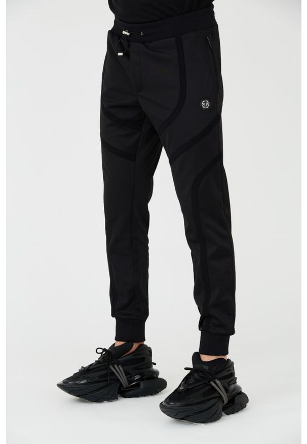 Philipp Plein - PHILIPP PLEIN Czarne męskie spodnie dresowe Jogging Trousers Basic, Rozmiar XXL. Kolor: czarny. Materiał: dresówka. Sport: bieganie