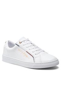 TOMMY HILFIGER - Tommy Hilfiger Sneakersy Signature Sneaker FW0FW06322 Biały. Kolor: biały. Materiał: skóra #3