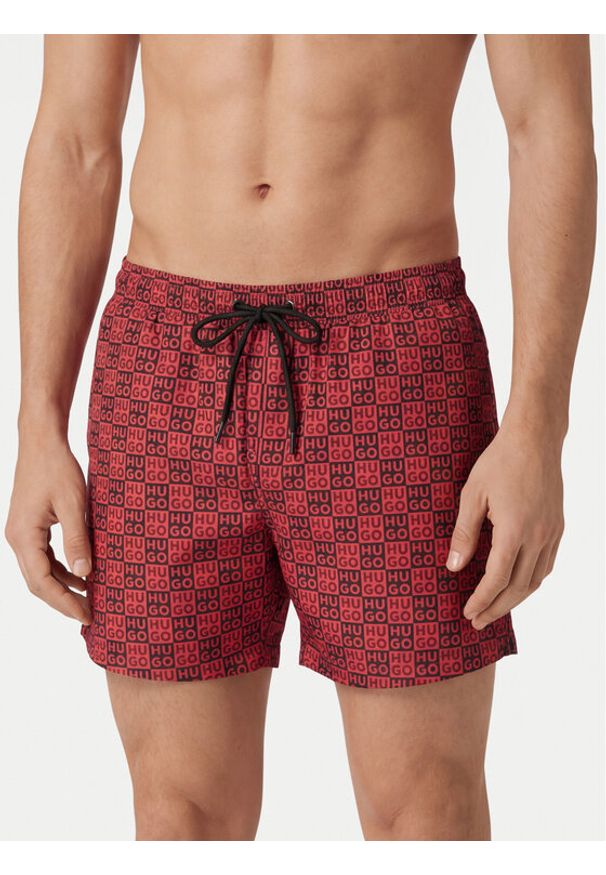 Hugo - HUGO Szorty kąpielowe Aaron 50556792 Czerwony Regular Fit. Kolor: czerwony. Materiał: syntetyk