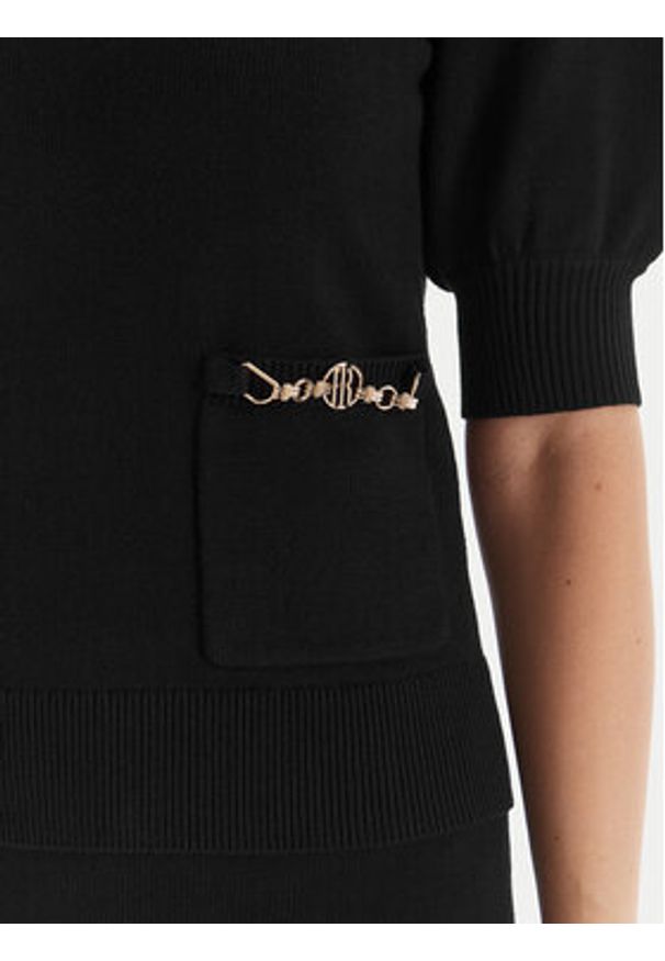 Fracomina Sweter FR25WT7019K55601 Czarny Slim Fit. Kolor: czarny. Materiał: syntetyk