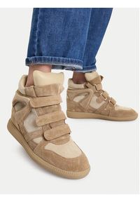 Badura Sneakersy EO-IVI-LT1885-2N Beżowy. Kolor: beżowy. Materiał: zamsz, skóra #4